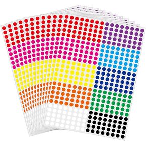10000 Pcs 1/4" Small Colored Dot Stickers Tiny Round Labels, 10 Colors Circle Stickers for Office Classroom