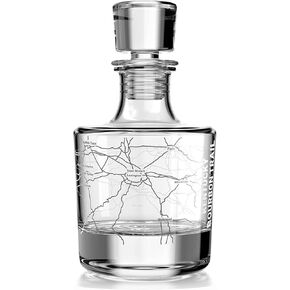 Kentucky Bourbon Trail Map Glass Liquor Decanter - 25 ounce