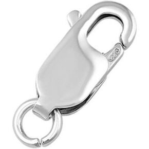2pcs Adabele Authentic Sterling Silver 14mm Italian Rectangle Lobster Trigger Clasps Open Jump Ring Hypoallergenic Nickel Free for DIY Jewelry Making SS25-DD