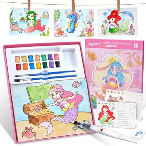 الطلاء باستخدام كتب التلوين المائية للأطفال الصغار، فنون الرسم والحرف اليدوية الخالية من الفوضى للأطفال، مجموعة فنون التلوين للفتيات، لعبة هدايا عيد الميلاد للأولاد والبنات (وردي) in Kuwait