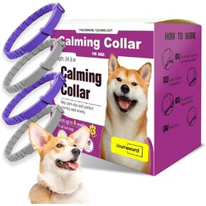 Calming Collar for Dogs - 4 Packs, Dog Calming Collar, Lasts 60 Days,Reduce Stress, Pheromone Collar for Dogs, Separation Anxiety Relief for Dogs, Adjustable Size Fits Large, Medium, and Small Dogs