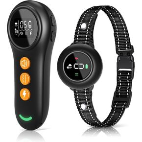 XDX 2-in-1 Dog Shock Collar & Bark Collar – 3300FT Dog Training Collar with Remote, Automatic Anti-Barking, 5 Adjustable Sensitivity Levels, IP67 Waterproof E-Collar for Small Medium Large Dogs