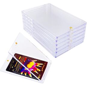 6 Pack Magnetic Card Holder 35pt One Touch Hard Acrylic Trading Card Protector Cases for Baseball Basketball Sports Collectible Game Cards