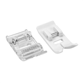 2-Piece Roller Foot and Non-Stick Zigzag Teflon Presser Foot Set for Low Shank Snap-On Singer, Brother, Janome, Juki, Babylock, Elna, Kenmore, White, Necchi, and More Sewing Machines