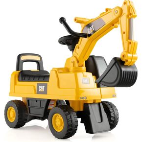 Licensed Caterpillar Ride on Excavator by OLAKIDS, Toddler Ride on Push Car with Digging Bucket, Under Seat Storage, Foot to Floor Walker Sliding Truck Construction Vehicle Toy Gift for Kids