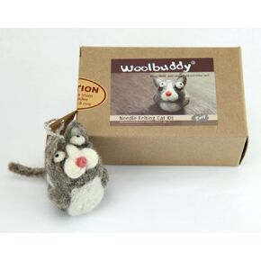 Woolbuddy Needle Felting Kit - Arts and Crafts Wool Kit for Beginner, Family Projects - Fun, Easy, Rewarding. (Cat)