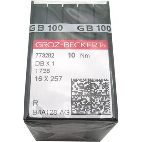 ckpsms GROZ-BECKERT Needle in Clear Plastic Box- 100PCS Groz Beckert DBX1 1738 16X257 Sewing Machine Needles (Groz Beckert DBX1 14/90)