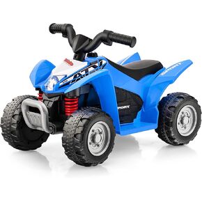 OLAKIDS Kids Ride On ATV، مركبة كهربائية 6 فولت للأطفال الصغار، سيارة رباعية بمحرك تعمل بالبطارية ذات 4 عجلات للأولاد والبنات مع أضواء LED، قرن (العقيق)