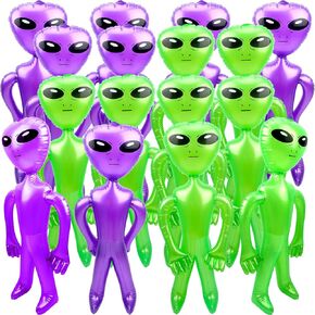 16 Pcs 35 Inch Halloween Inflatable Alien Giant Inflatable Alien Large Blow Up Alien Jumbo Alien Inflate Balloons Toy for Birthday Halloween Alien Theme Party (Color Set 2)