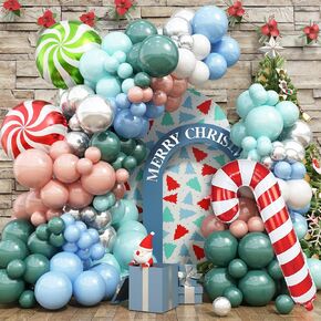 152 Pack Pink Purple Blue Princess Balloons Arch, Frozen Birthday Party Decorations Balloons Garland Kit with Snowflakes Iridescent Foil Balloons *4, Metallic Pearl Balloons for Girls Christmas Decor