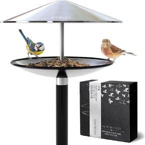 Bird Feeder and Bird Bath [2in1] with Stand, Squirrel Proof Bird Feeder Outdoors with Pole, Large Designer Birdhouse for Cardinals, Finches, Wild Birds, Buy Now