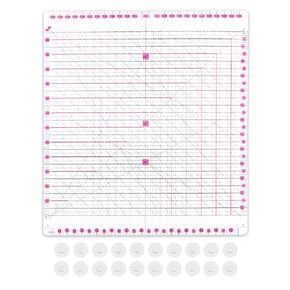12.5''X12.5 Quilting Ruler,Square Sewing Ruler, Durable 4mm Thick Slotted Rulers,Clear Mark Acrylic Ruler for Quilting, Sewing, Crafts Template for Precise Cutting