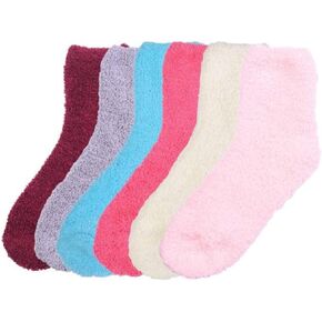 Stanzino 6 PAIRS WOMEN COZY FUZZY NON SKID STRIPES SUPER SOFT WINTER SLIPPER SOCKS 9-11