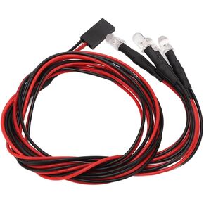 RC Car Light, 5 Sets 4 LED RC Car Light High Brightness Diameter 5mm White Red Light RC LED Lights Kits for Modified HeadlightsBody Parts