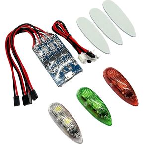 Wireless Navigation Light V3 Waterproof Aviation Model Explosion Flashing LED Light Suitable for FPV RC Aircraft Crossing Locomotive Model Water Surface Ship Night Flight