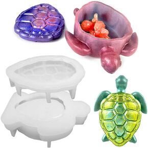 Sea Turtle Box Resin Mold with Lid, Creative Container Epoxy Resin Casting Mould, Sea Animal Silicone Storage Mold DIY Jewelry Holder Trinket Plate Resin Clay Craft Art Supplies Making Home Decor