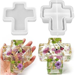RESINWORLD Cross Box Silicone Mold, Jar Storage Silicone Mold for Resin, Clay, Gypsum Casting