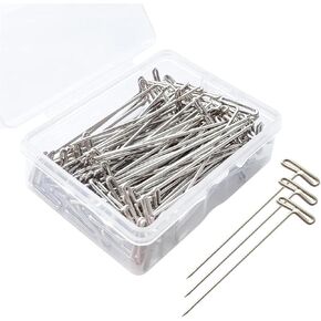50 Pack 2 inch T Pins, T-Pins, T Pins for Wigs, Wig Pins for Foam Head, T Pins for Sewing, T Pins for Blocking Knitting, Wig Pins, Wig T Pins, Blocking Pins, T Pins for Office Wall 2 inch/ 51 mm