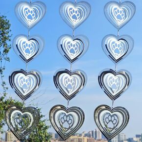 أجهزة ردع الطيور للفناء الخارجي، أجهزة تخويف الطيور ذات الوجهين العاكسة للغاية من DREARK Heart في الهواء الطلق، ودوارات الرياح العاكسة مع عاكسات الطيور لتخويف الطيور بعيدًا عن الفناء/المزرعة/الشرفة