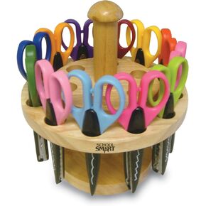 School Smart Paper Edger Scissors, 6-1/2 x 2-1/2 Inches, Assorted Colors, Set of 12