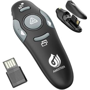 AMERTEER Wireless Presentation clicker for Power Point presentations, Presentation Remote Control USB PPT Clicker Flip Pen for Mac/Windows etc