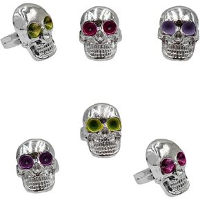 Halloween Plastic Skull Ring Toy, Costume Accessory, Halloween Party Favor 0.75"