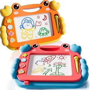 Magnetic Drawing Board Large Doodle Board Toddler Toys for Girls Boys 3 4 5 6 7 Year Old Kids, Montessori Preschool Educational Travel Toys Gifts Etch A Colorful Sketch Magnet Erasable Writing Pad