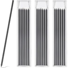 18 Pieces 2.8mm Pencil Refills, Solid Pencil Refills for Mechanical Carpenter Pencil Woodworking Pencil Construction Pencil Long Lasting Pencil for Writing Drawing Drafting (Black)