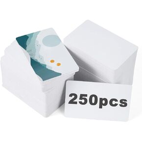 250 Pack ID Cards For Most Photo ID Card Printers,Blank PVC Cards CR80 30 Mil Graphic Quality(White)