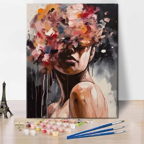 TUMOVO Paint by Number, Flowers Paint by Numbers for Adults Beginner, Chrysanthemum Oil Painting by Numbers on Canvas, Modern Painting Kit with Brushes and Pigment, 16x20 Inch, Frameless