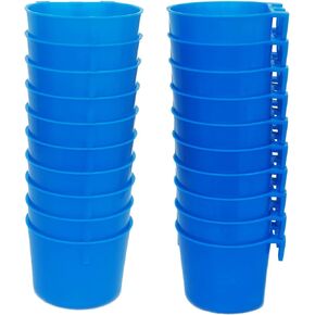 Pack of 20 Chicken Feeder Cups for Cage Hanging Bird Waterer 8 OZ Rabbit Water Food Bowl Pigeon Feeding Dishes Bunny Poultry Coop Drinker Quail Seed Treats Dispenser Duck Drinking Bottle