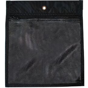 Media Pouch and Nylon Tote Bag for Books, Headphones, and School Accessories, Heavy Duty Travel Storage for Classroom or Library (Black, 11.5" x 10.25")