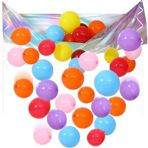 Nuogo 53 Pcs 2025 New Year's Balloon Drop Kit Christmas Party Balloon Drop Celebration Decoration, Suitable for kids Birthday Parties, Graduations, New Year's Eve(Gold Black White)