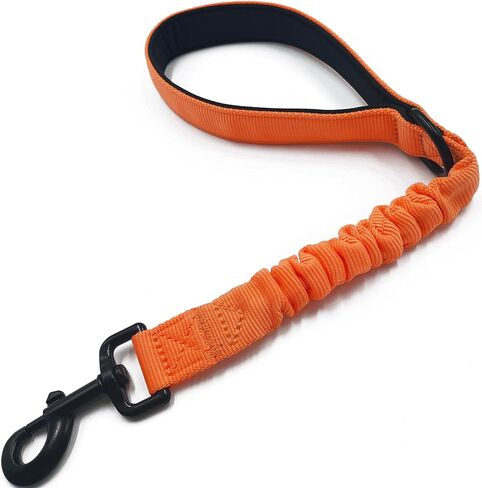 Short Dog Training Control Leash 18 Inch 1 Inch Wide Heavy Duty Elastic Traffic Bungee Leash with Padded Handle Suitable for Medium and Large Dogs (Black) in Saudi Arabia