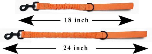 Short Dog Training Control Leash 18 Inch 1 Inch Wide Heavy Duty Elastic Traffic Bungee Leash with Padded Handle Suitable for Medium and Large Dogs (Black) in Saudi Arabia