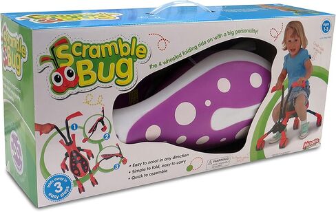 Mookie Scramblebug Beetle | Balance Bike | 4 Wheel Developmental Toy for Toddlers 1-2 | Indoor & Outdoor Play | Foldable for Storage & Travel | Summer Activity or Birthday Gift in Saudi Arabia
