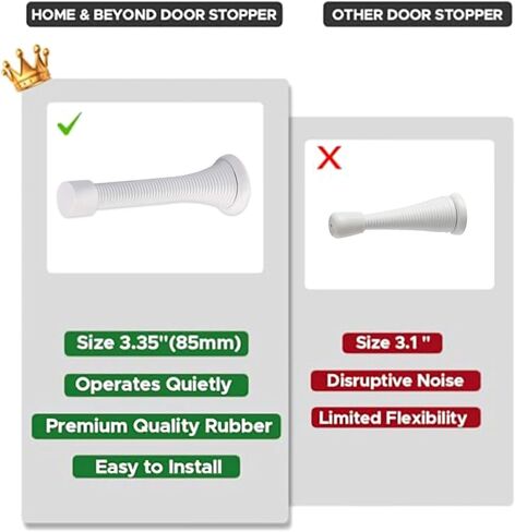 10 Pcs Large 3.35" Black Spring Door Stoppers for Bottom of Door with Rubber Bumper Tips | Black Door Stops for Wall | Black Door Stoppers for Wall | Baseboard Door Stopper Spring | Door Wall Stopper in Saudi Arabia