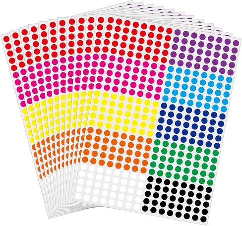 10000 Pcs 1/4" Small Colored Dot Stickers Tiny Round Labels, 10 Colors Circle Stickers for Office Classroom in Kuwait