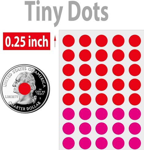 10000 Pcs 1/4" Small Colored Dot Stickers Tiny Round Labels, 10 Colors Circle Stickers for Office Classroom in Kuwait