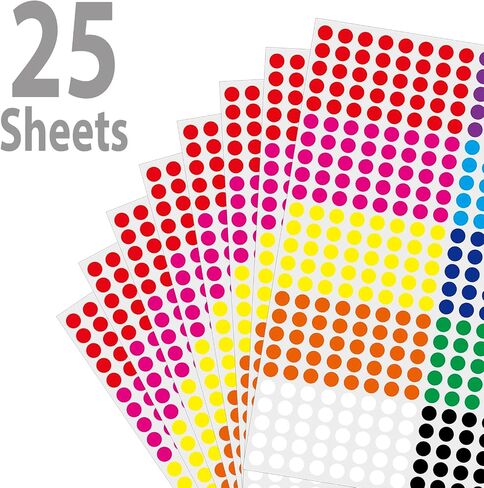 10000 Pcs 1/4" Small Colored Dot Stickers Tiny Round Labels, 10 Colors Circle Stickers for Office Classroom in Kuwait