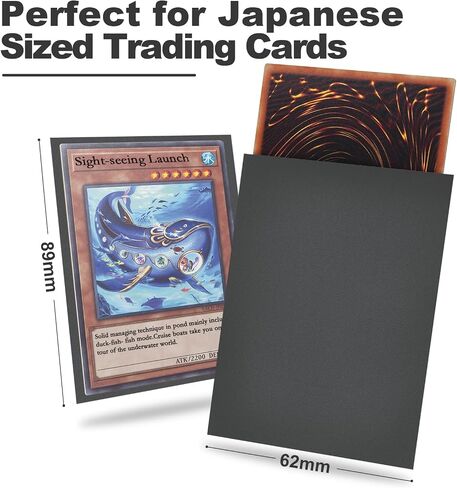 Black Yu-gi-oh Card Sleeve 200 Pack, Japanese Small Card Sleeves 62x89mm, Back Textured Perfect Shuffling, Protect Your Japanese Sized Trading Cards Kpop Photocard Never Tear in Saudi Arabia