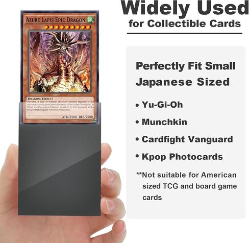 Black Yu-gi-oh Card Sleeve 200 Pack, Japanese Small Card Sleeves 62x89mm, Back Textured Perfect Shuffling, Protect Your Japanese Sized Trading Cards Kpop Photocard Never Tear in Saudi Arabia