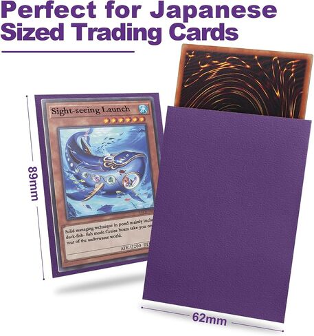 Black Yu-gi-oh Card Sleeve 200 Pack, Japanese Small Card Sleeves 62x89mm, Back Textured Perfect Shuffling, Protect Your Japanese Sized Trading Cards Kpop Photocard Never Tear in Saudi Arabia