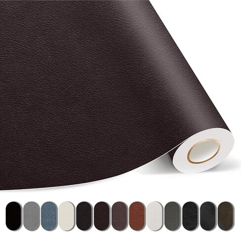Kangshoon Leather Repair Patches, 17X79 Inch Self-Adhesive Leather Repair Tape, Stretch Vinyl Repair Kit for Couch Furniture Sofas Car Seats (Black, 17X79 Inch) in Kuwait