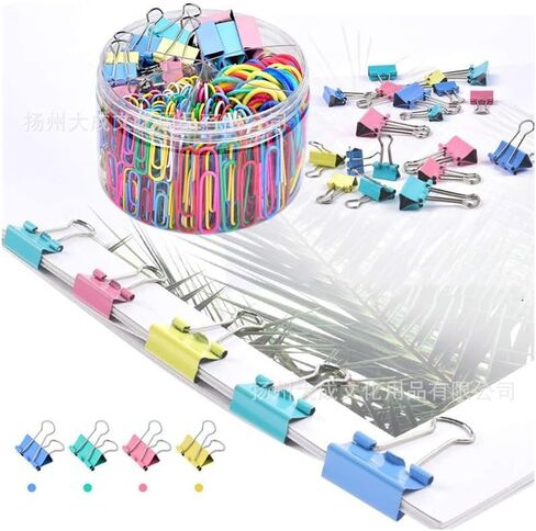 240Pcs Color Office Supplies Set, Binders and Rubber Bands of Various Sizes, Paper Clips, School Supplies, Desk Essentials and Teachers' Supplies (Color). in Kuwait