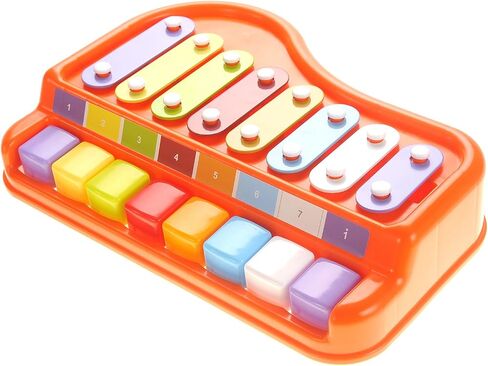PowerTRC 2in1 Large 12" X 8" Baby Piano Xylophone Toy for Toddlers – Large Piano Toy Musical Instrument with 8 Key Scales, Preschool Learning Educational Toy for Kids Boys and Girls in Saudi Arabia