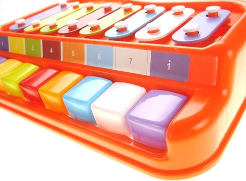 PowerTRC 2in1 Large 12" X 8" Baby Piano Xylophone Toy for Toddlers – Large Piano Toy Musical Instrument with 8 Key Scales, Preschool Learning Educational Toy for Kids Boys and Girls in Saudi Arabia