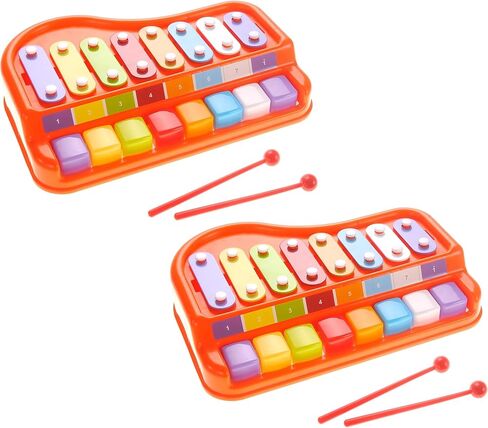 PowerTRC 2in1 Large 12" X 8" Baby Piano Xylophone Toy for Toddlers – Large Piano Toy Musical Instrument with 8 Key Scales, Preschool Learning Educational Toy for Kids Boys and Girls in Saudi Arabia