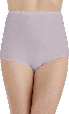 Vanity Fair Women's Perfectly Yours High Waisted Brief Panties, Cotton-3 Pack-Gentle Lavender/Baked Blush/Glacier White in Kuwait