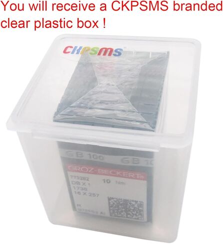 ckpsms GROZ-BECKERT Needle in Clear Plastic Box- 100PCS Groz Beckert DBX1 1738 16X257 Sewing Machine Needles (Groz Beckert DBX1 14/90) in Saudi Arabia